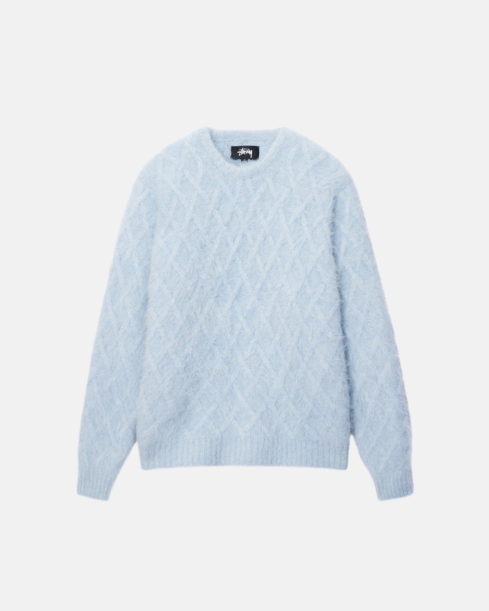 FUZZY LATTICE CREW SWEATER